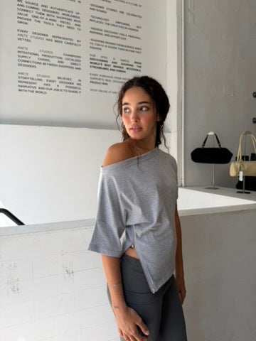 TWO ZIPS SUMMER T-SHIRT (SHORT SLEEVE) - GREY