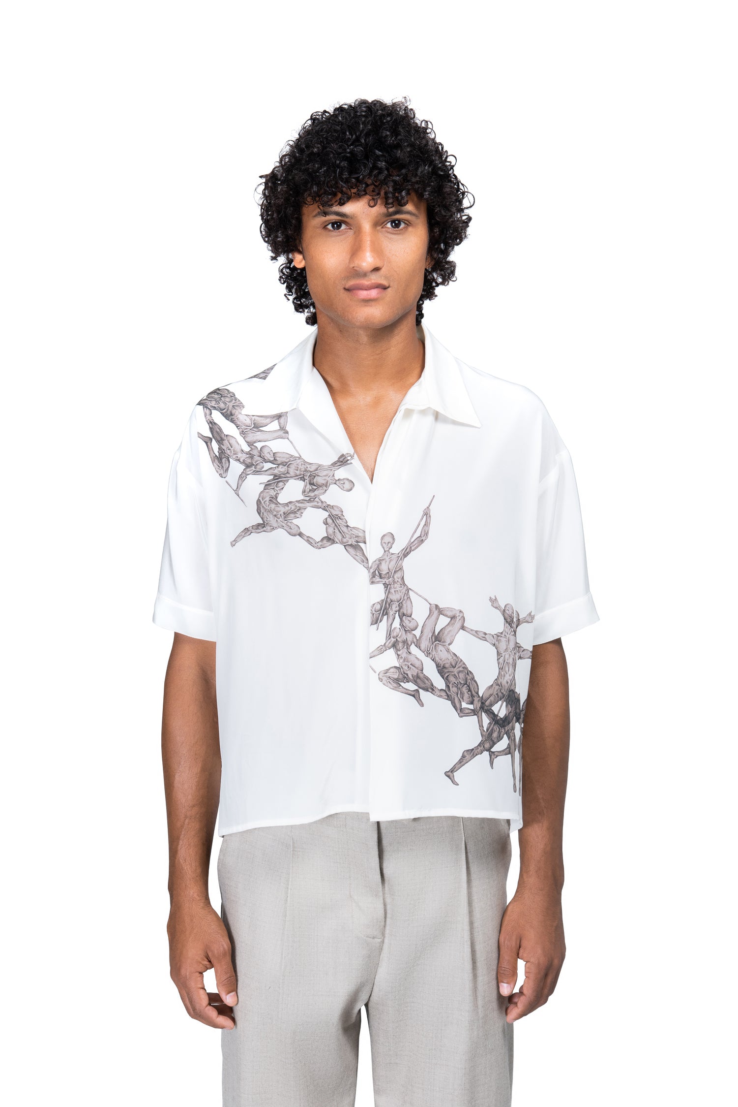 Cropped Camp Button Down Shirt