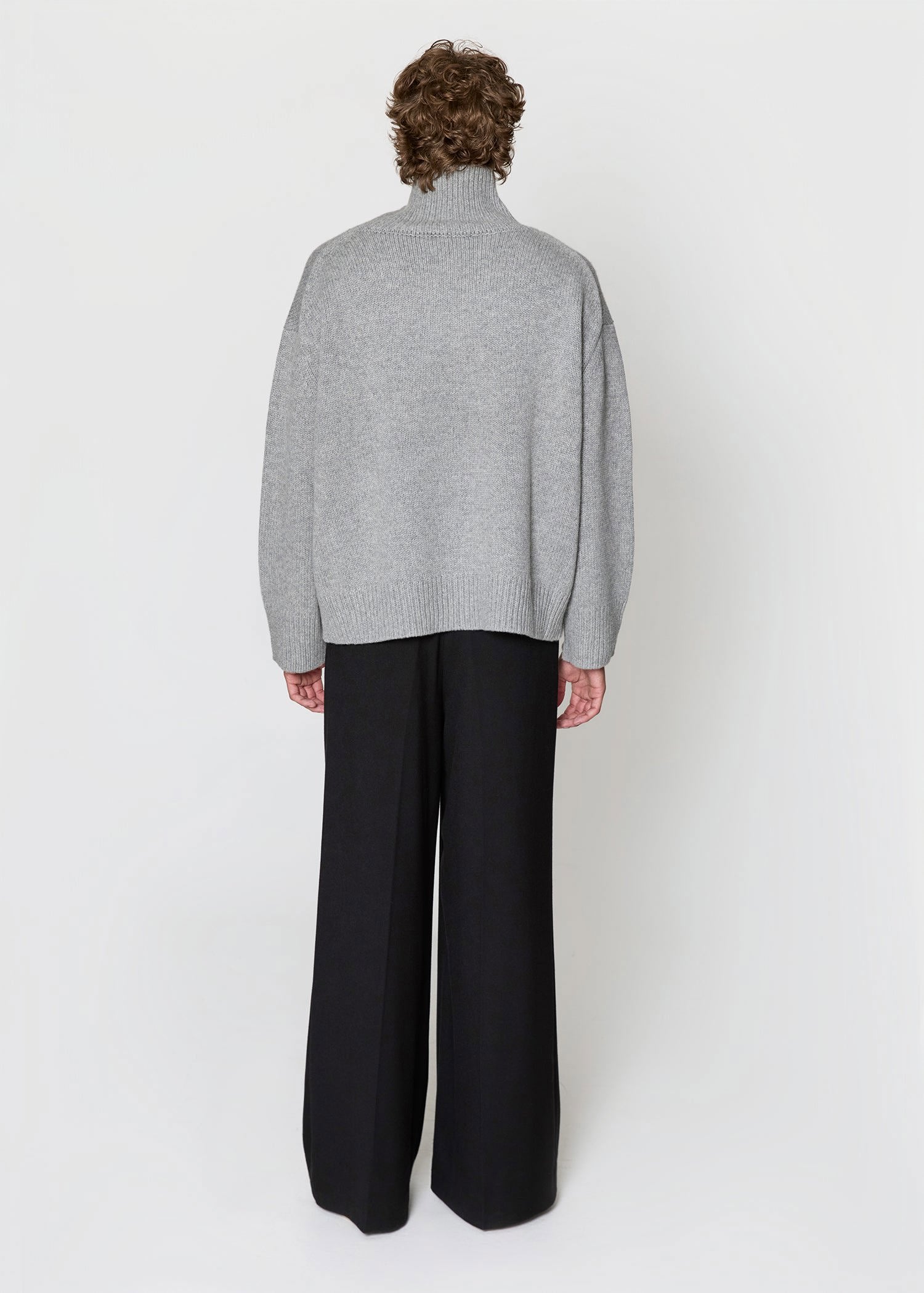 Grey Oversized Cashmere Turtleneck