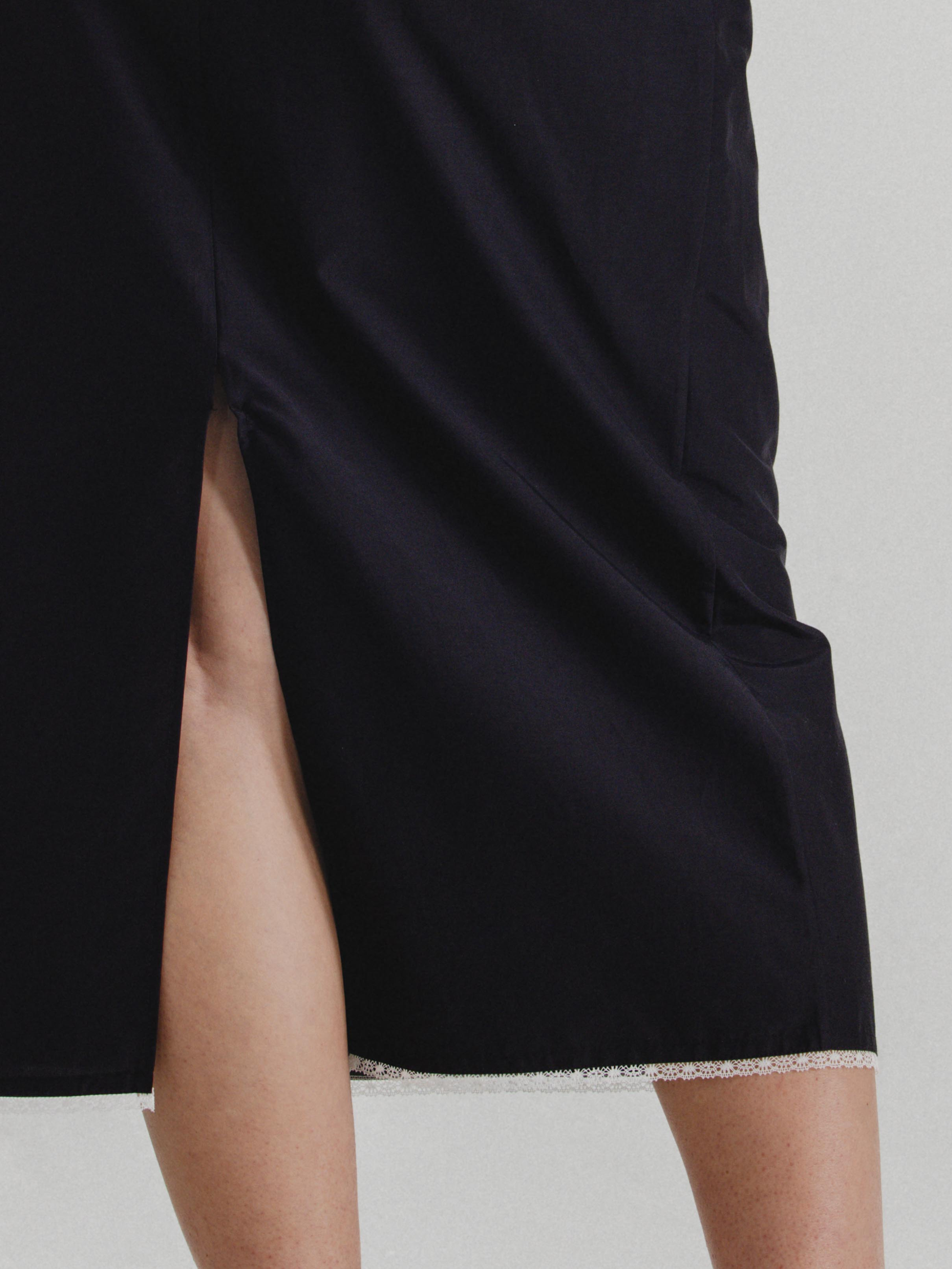 Silk-Cotton Skirt in Black