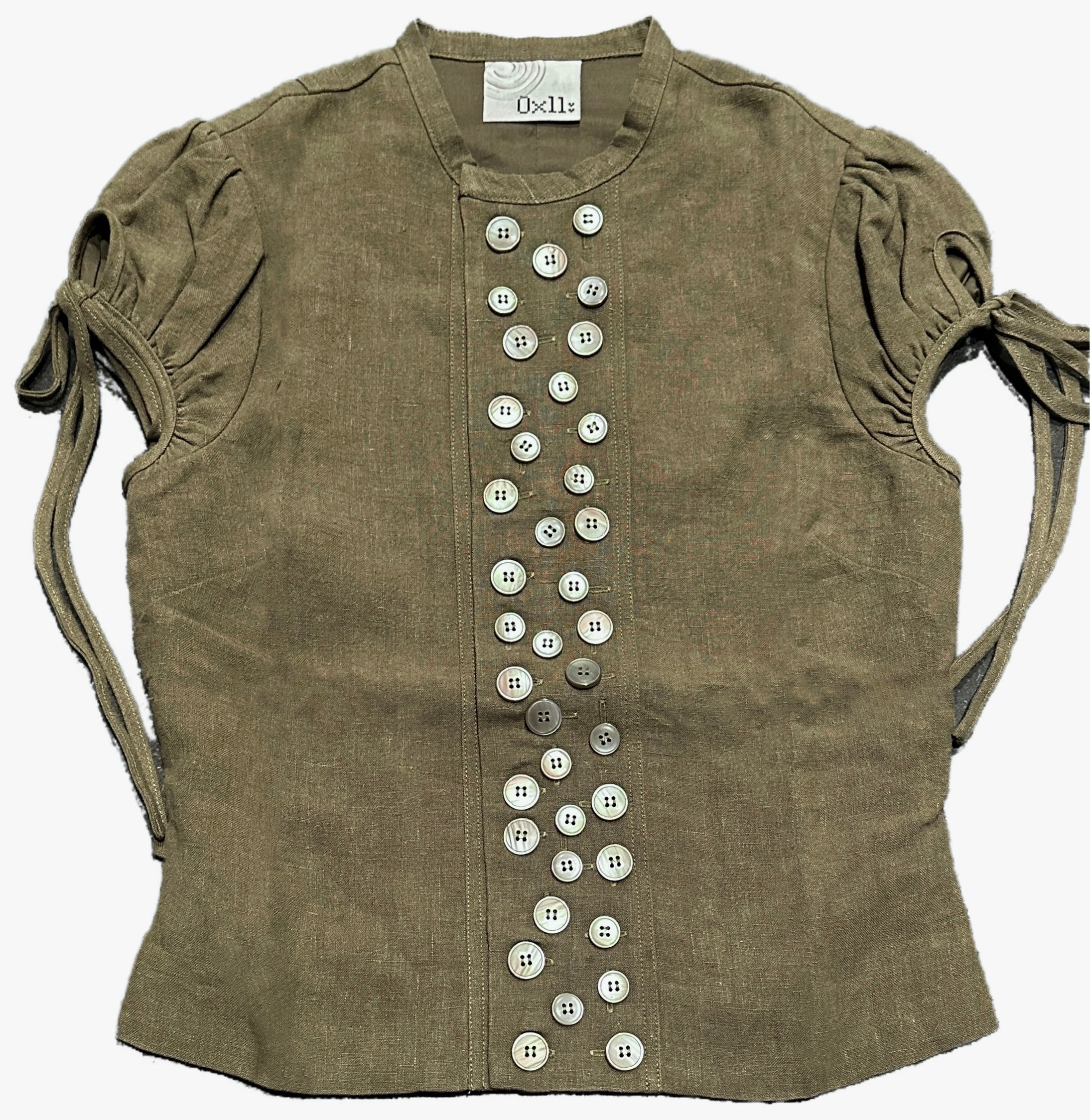 Multi-Button Sailor Top in Olive