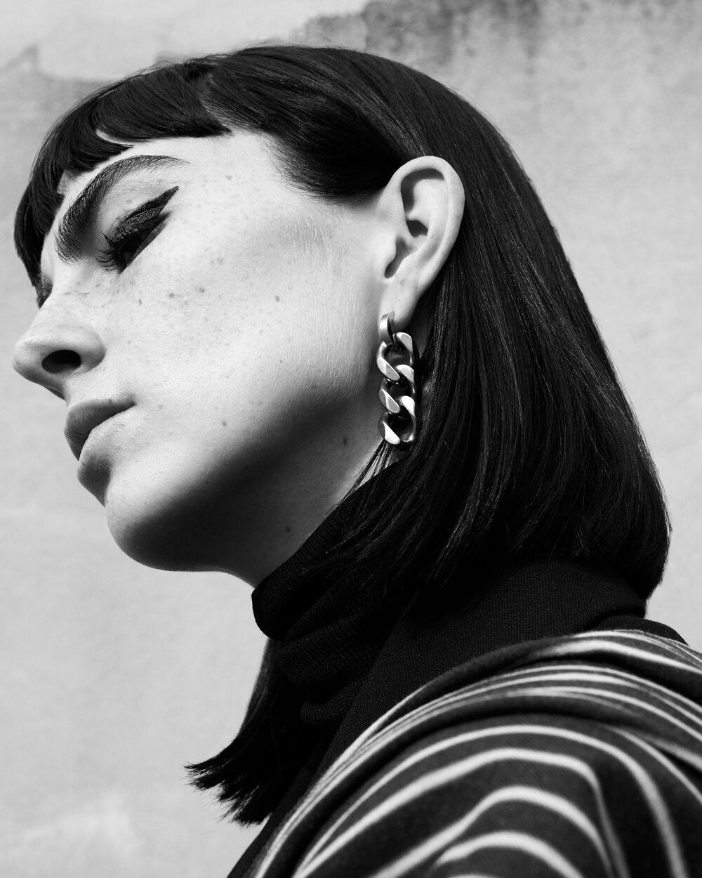 Classic curb chain ring & earring set