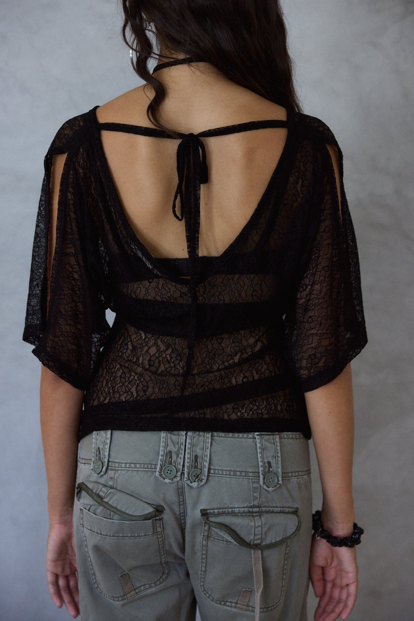Lily Flutter Tee in Midnight Lace