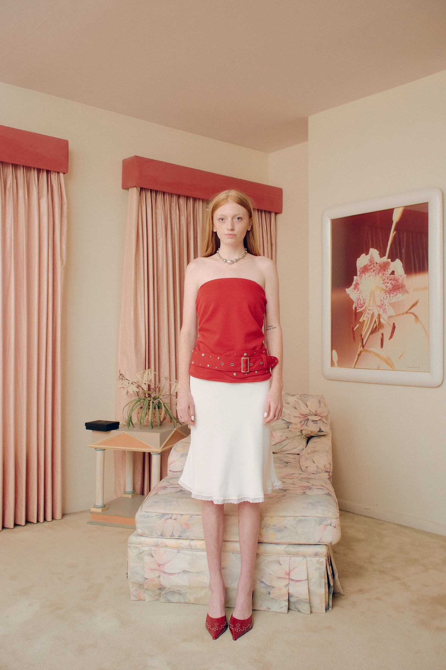 White lie Midi Skirt