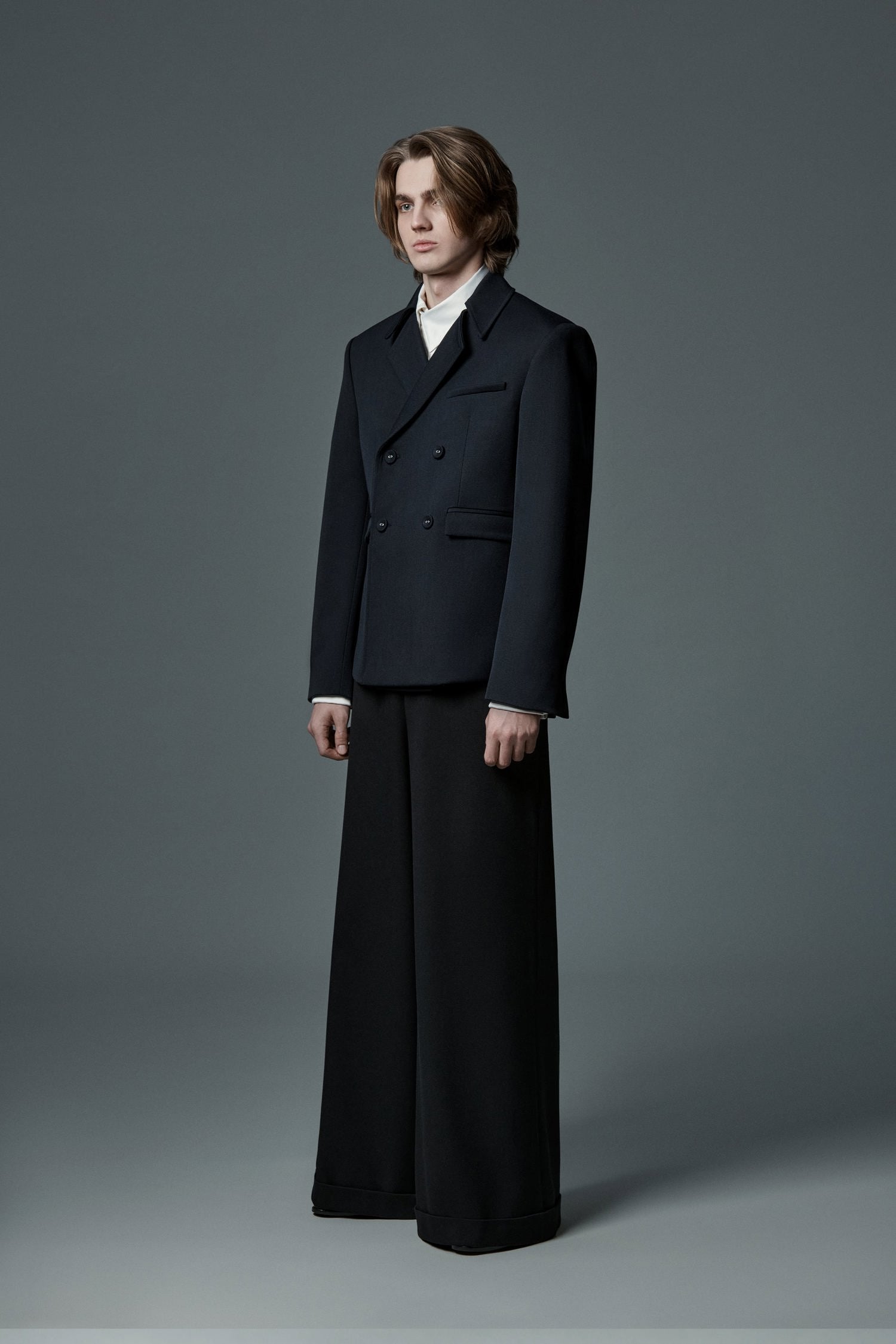 Black Re-engineered Double-Breasted Blazer