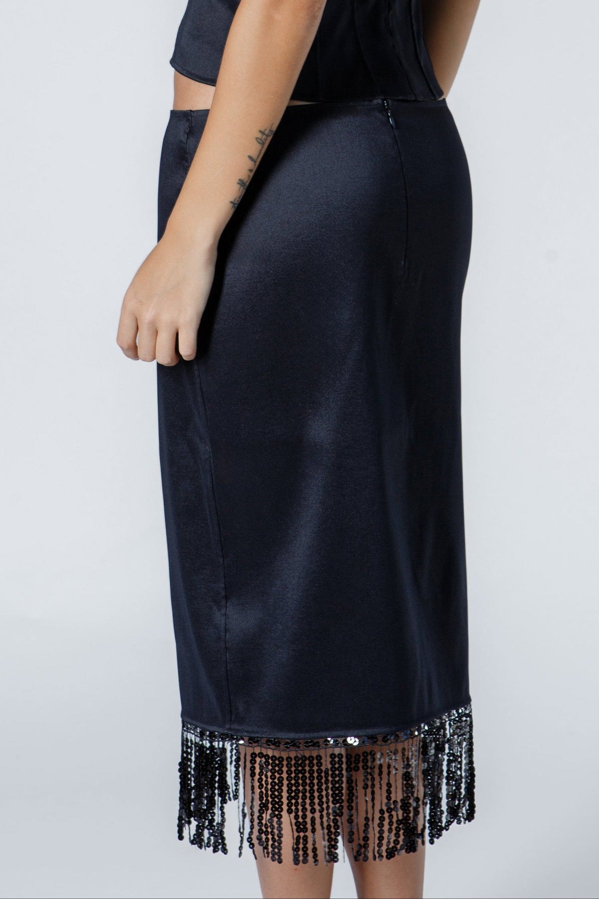 The Jasmine Skirt with Sequin Fringe