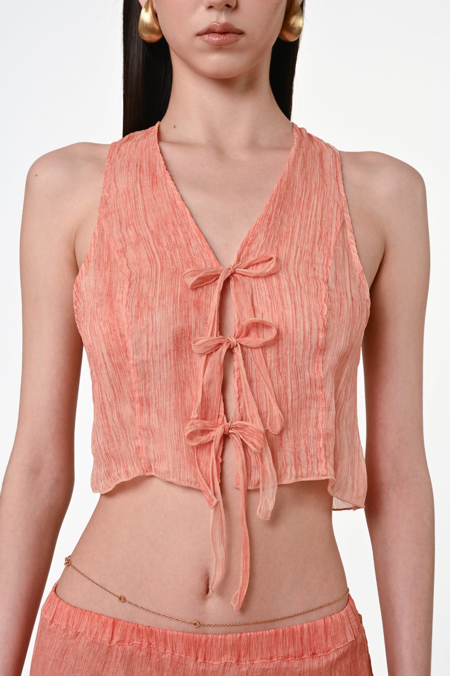 Springs Bow Silk Vest