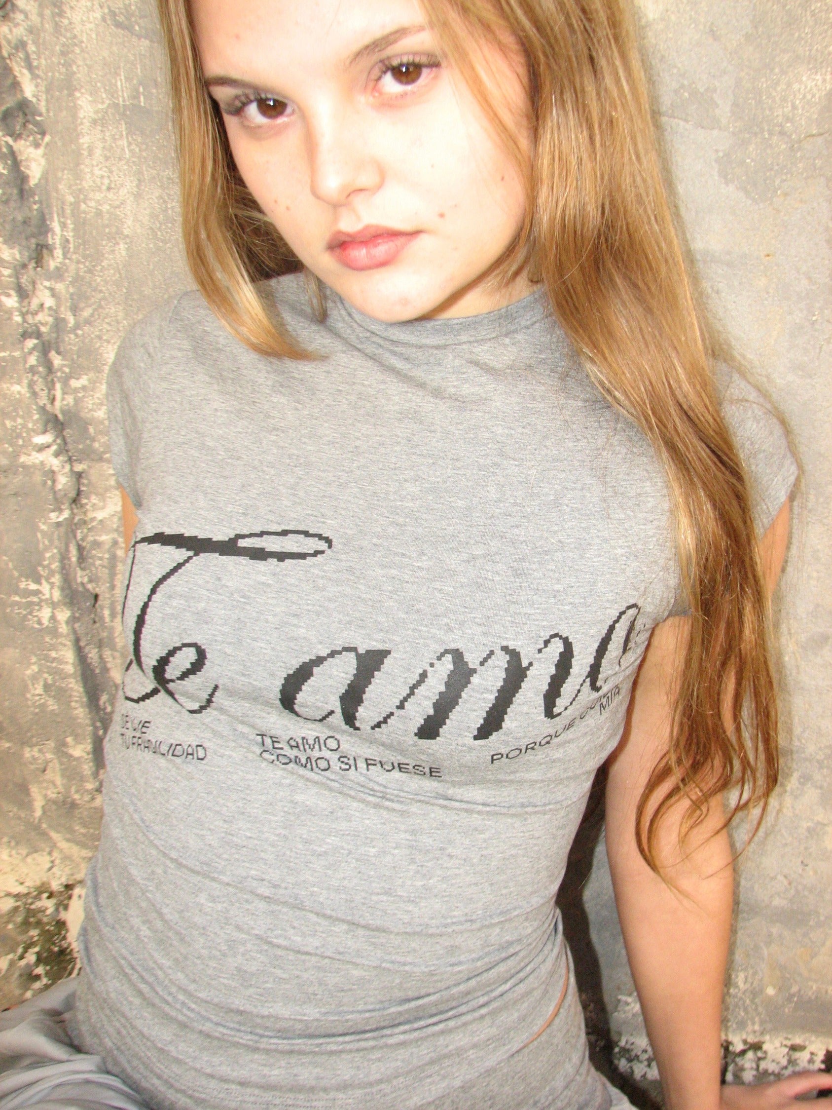 BABY TEE TE AMO - GREY