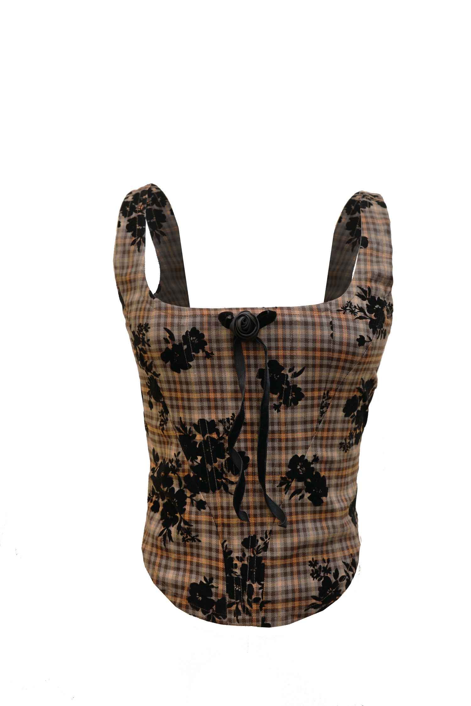 Classy check corset top