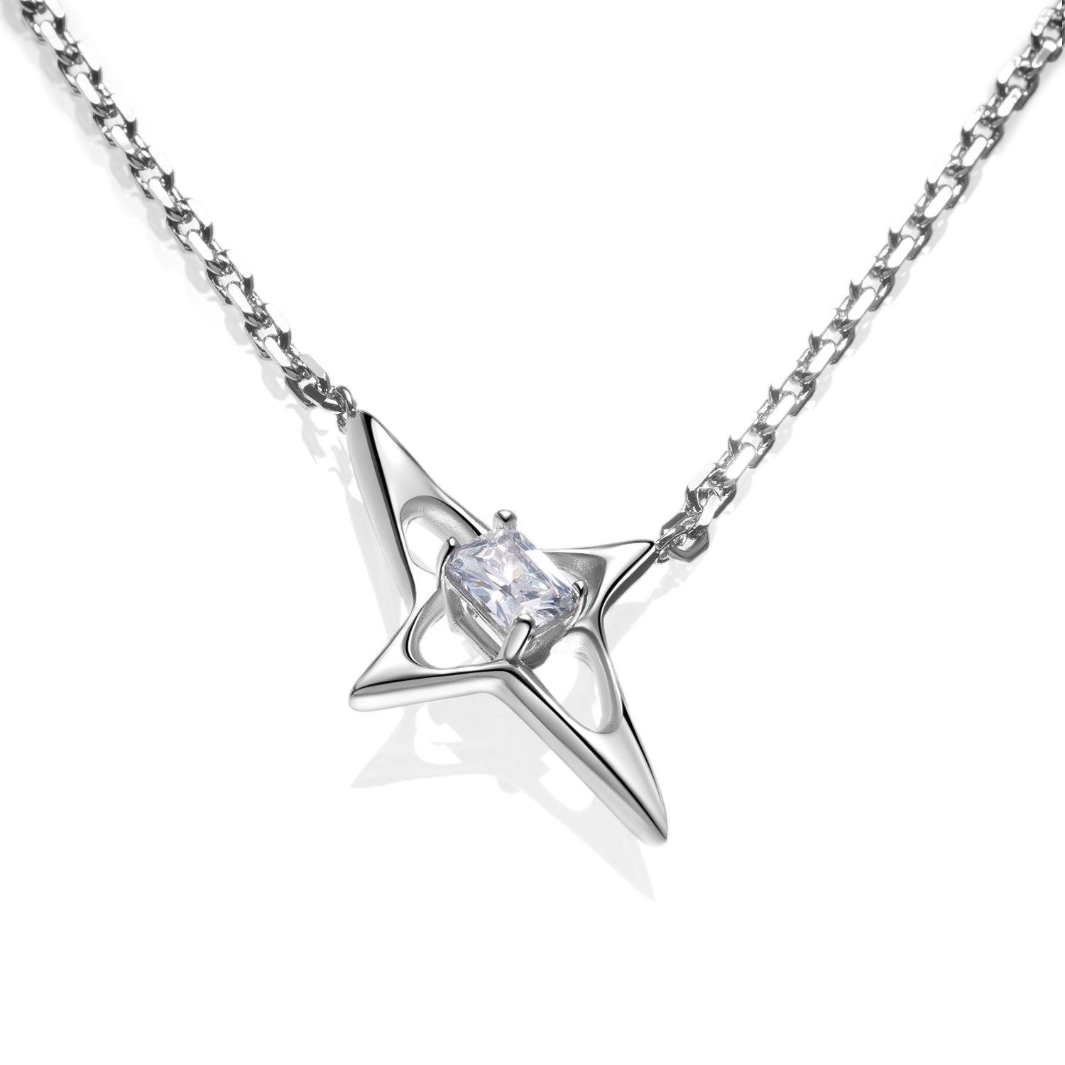 Star|Silver Geometric Necklace