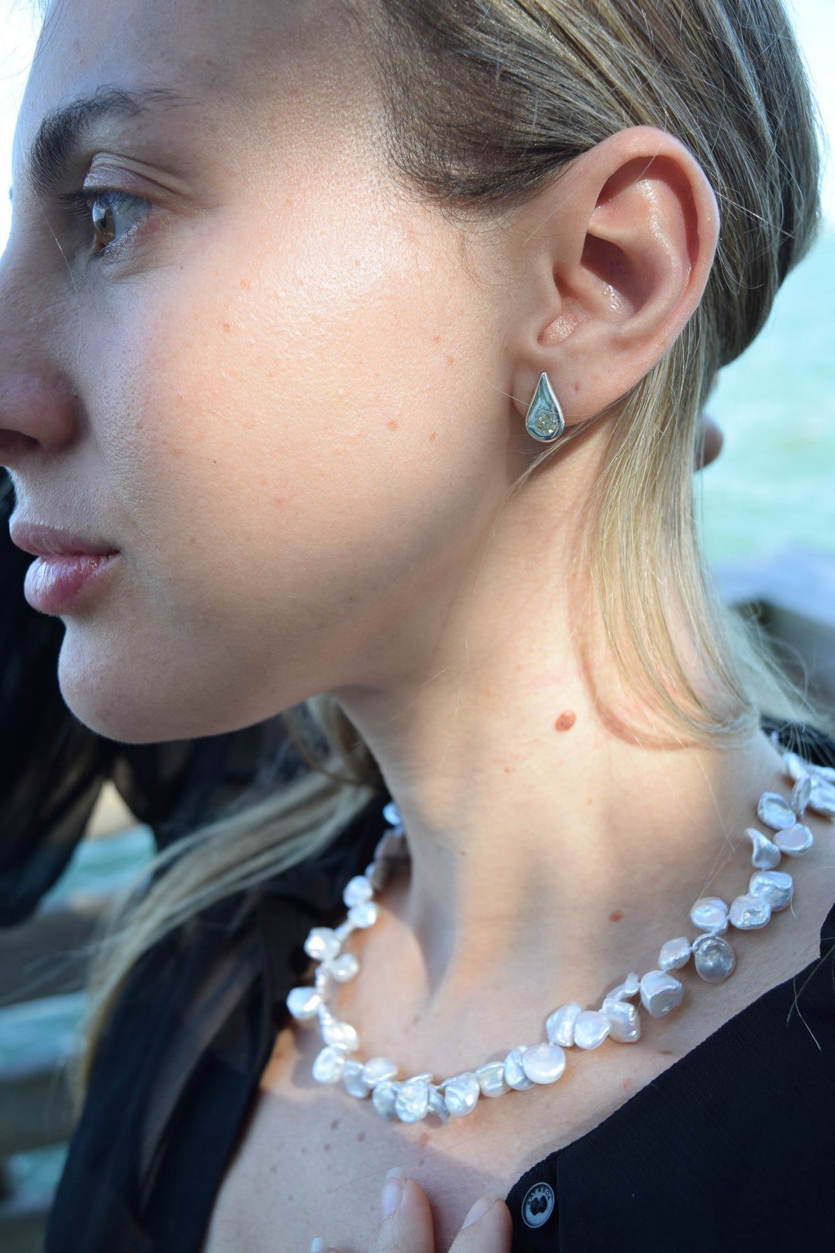 Spike Stone Earring