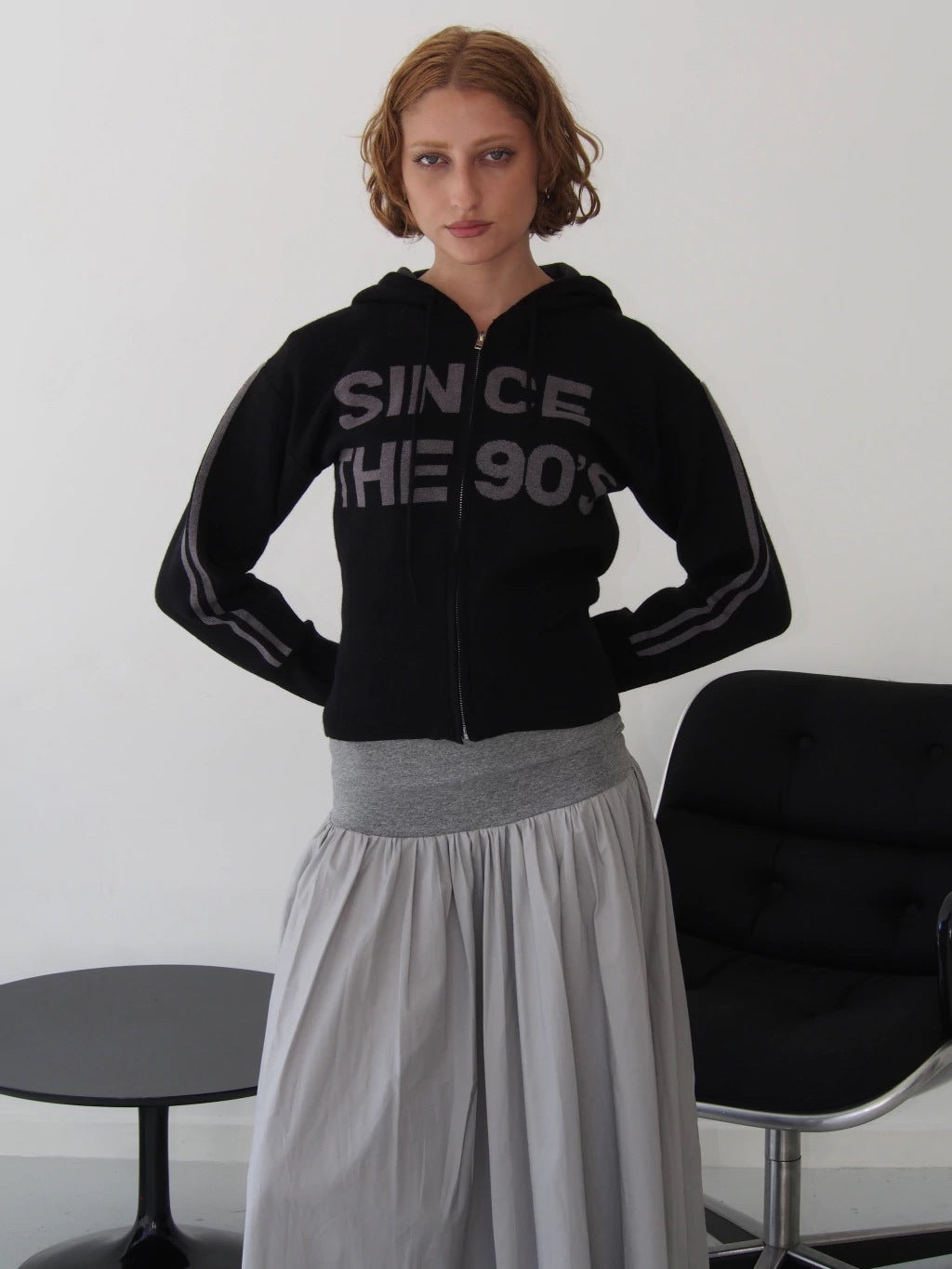 SWEATER SINCE THE 90'S - BLACK WITH GREY LETTERS