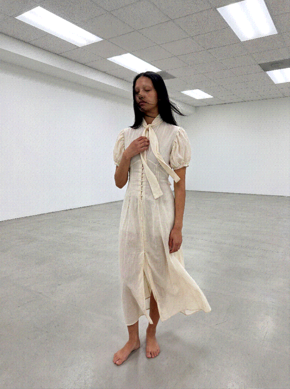 Cream butter dress