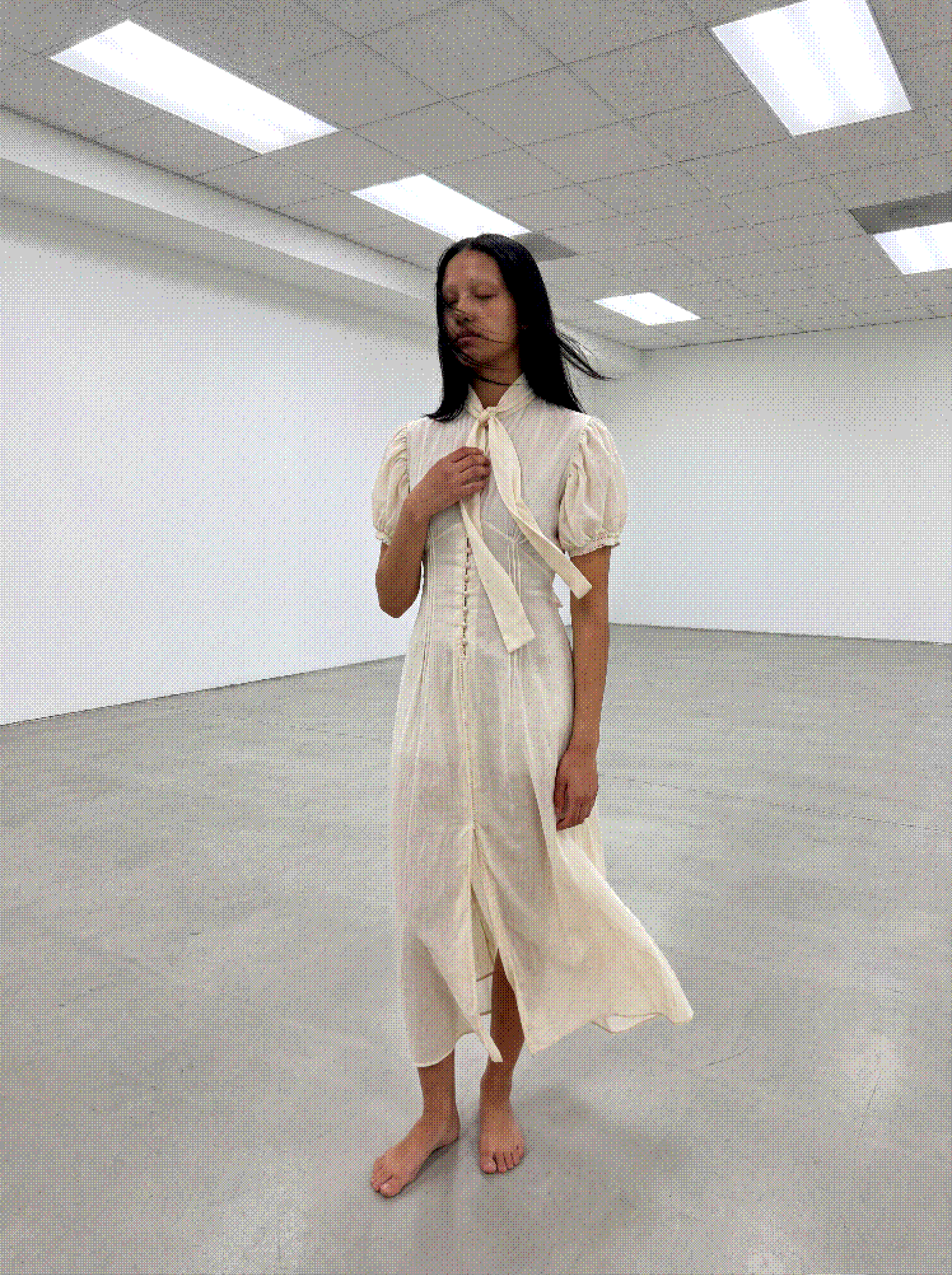Cream butter dress