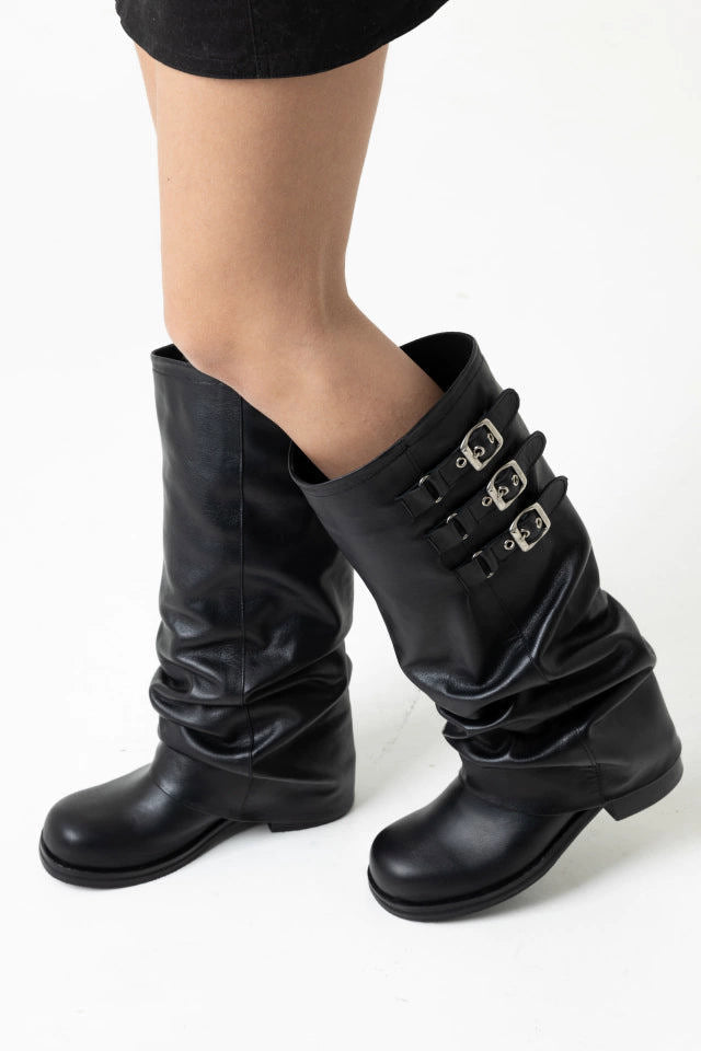 Covina Black Leather