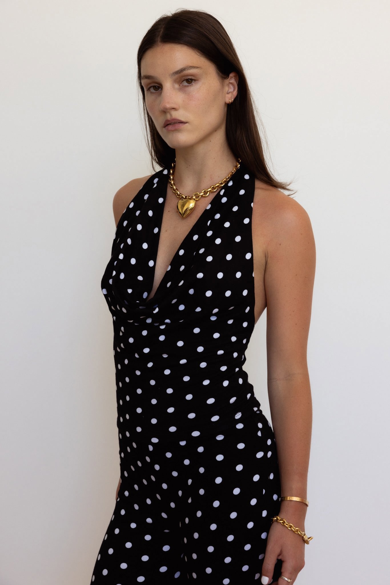 Psyche Top in Black Polka Dot