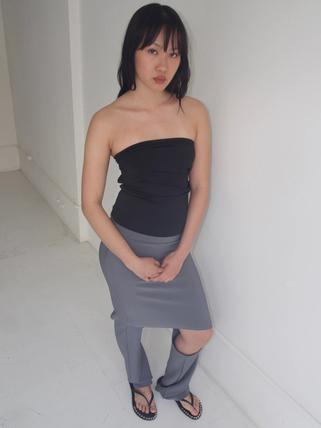 MULTIPLE USES TOP WITH LEATHER BELT