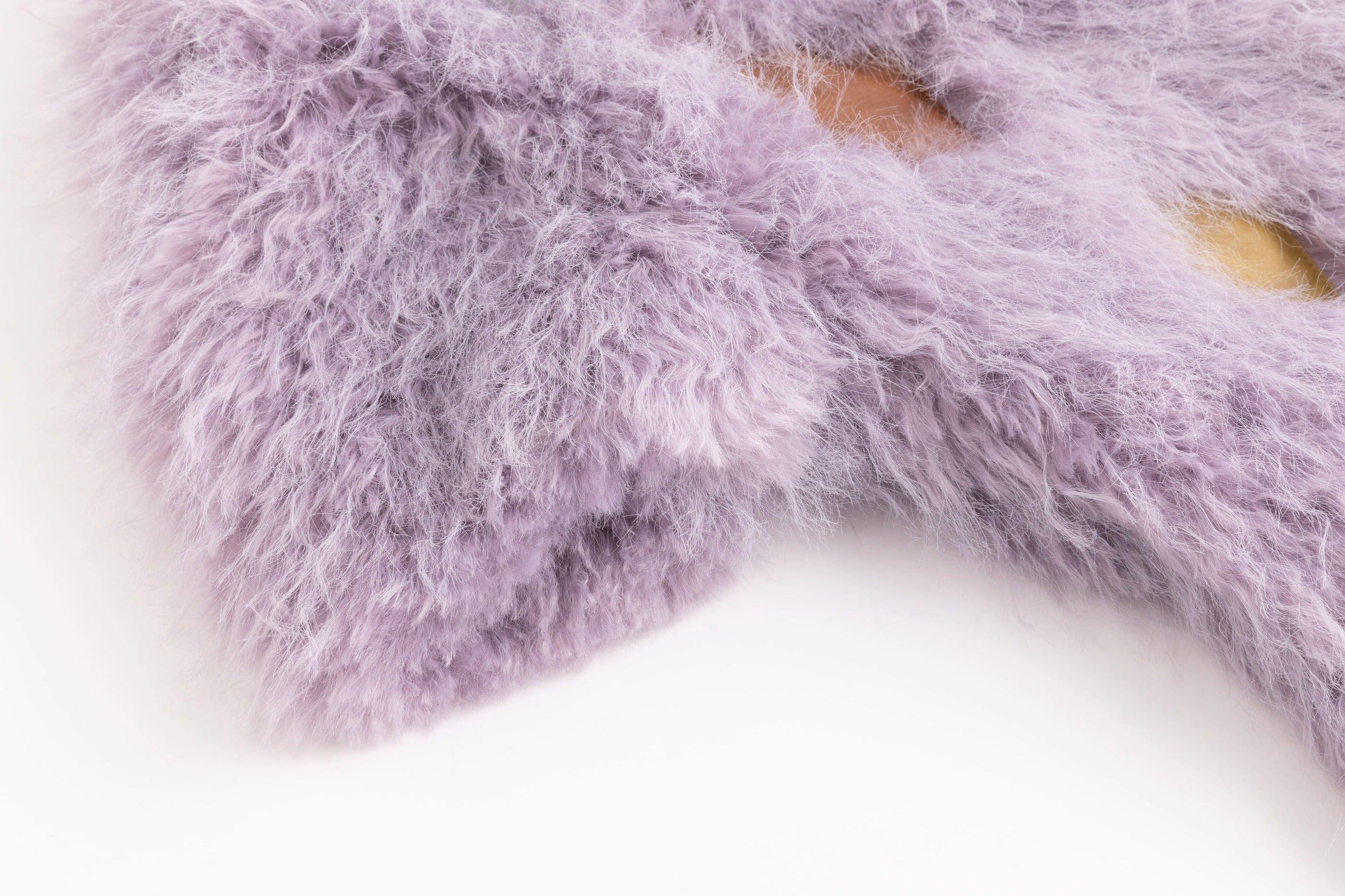 Lavender Faux Fur Patch Mini Coat