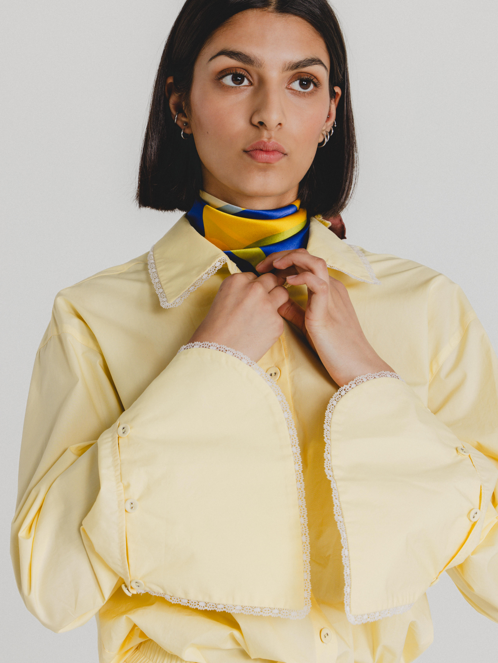 Cotton Poplin Oversized Shirt in Butter Yellow