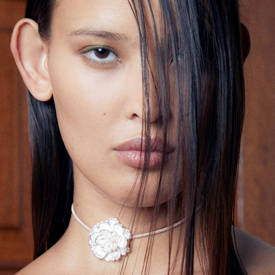 Mudan Pendant Scarf Necklace