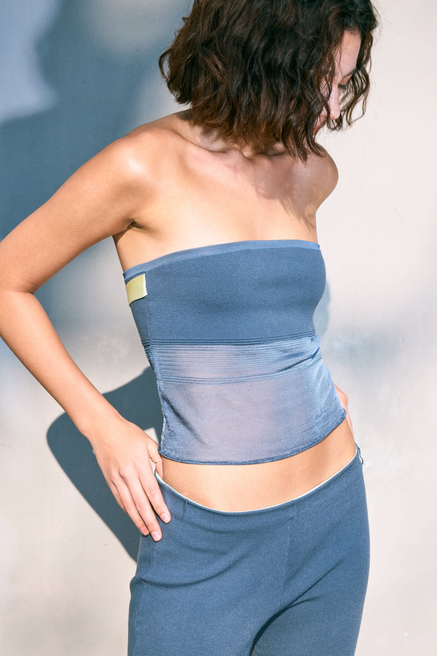 The Whisper Side Strap Tube in Grey