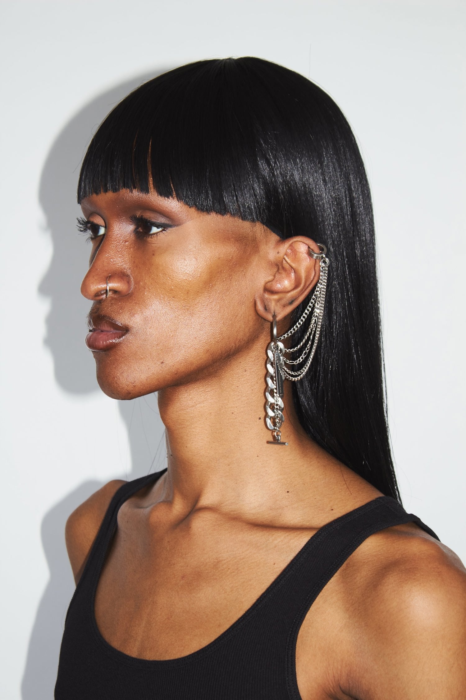 Curb Chain Earring with Ear Cuff