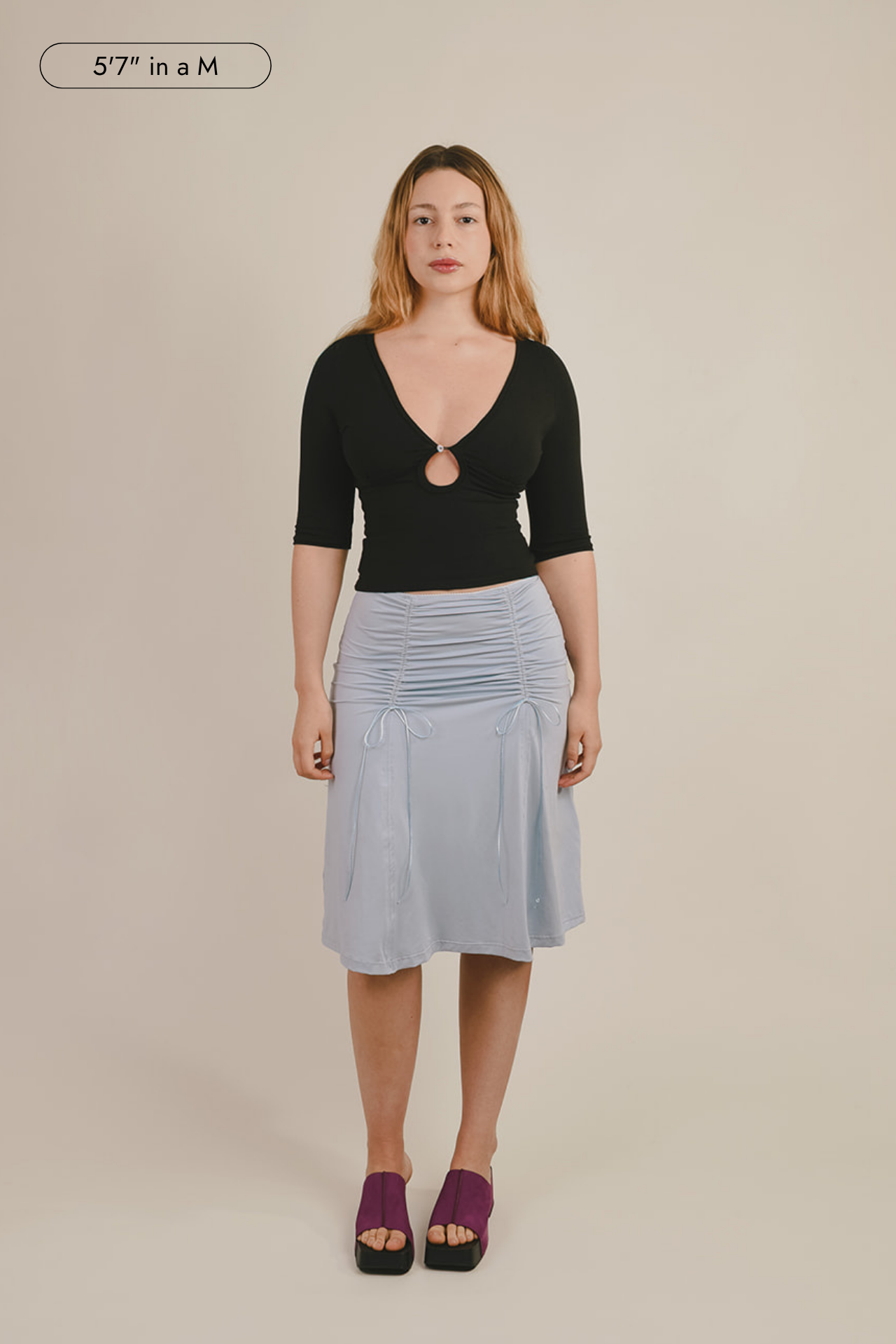 Rosalie Ruched Midi Skirt