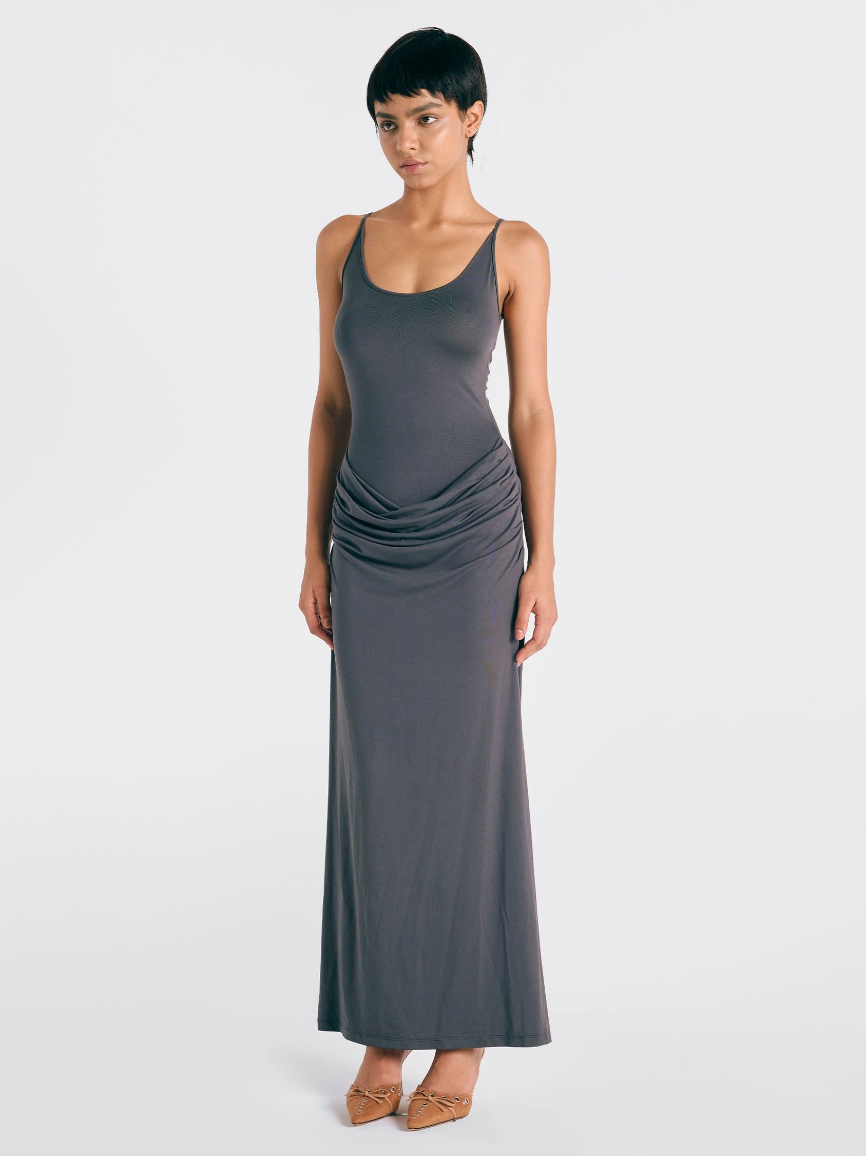 FULL MOON DRESS IN SLATE GREY