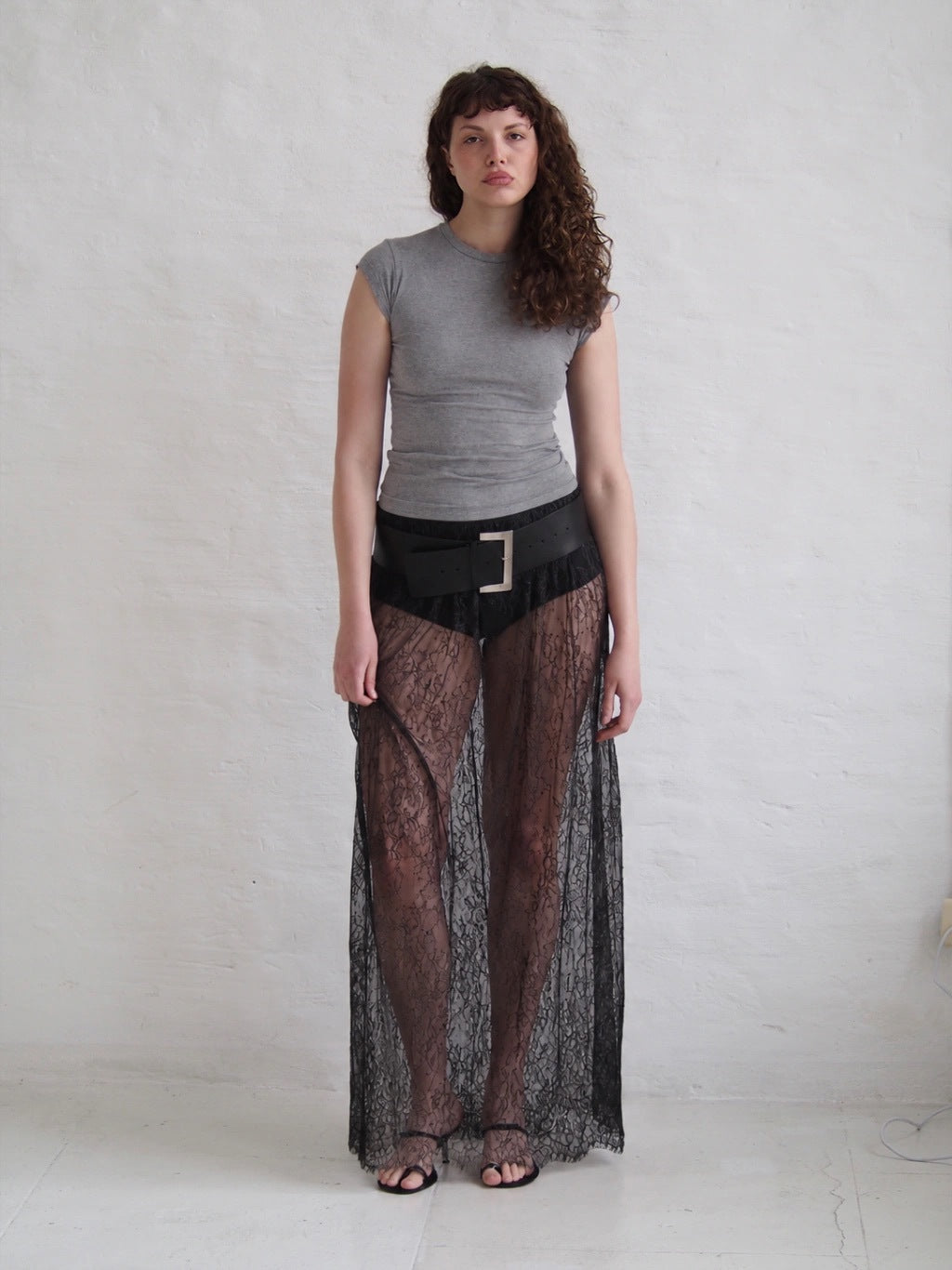 MAXI SKIRT LACE - BLACK