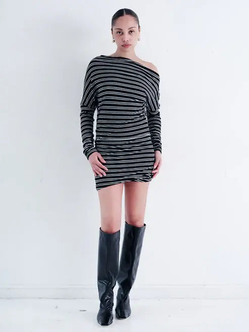 leslie dress in stripe