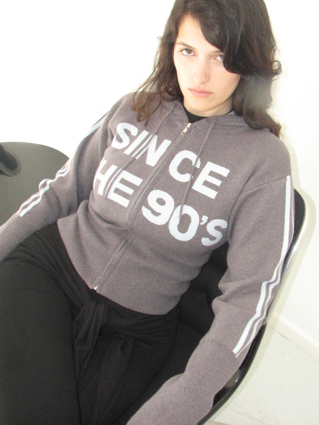 SWEATER SINCE THE 90'S - GREY WITH LIGHT BLUE LETTERS