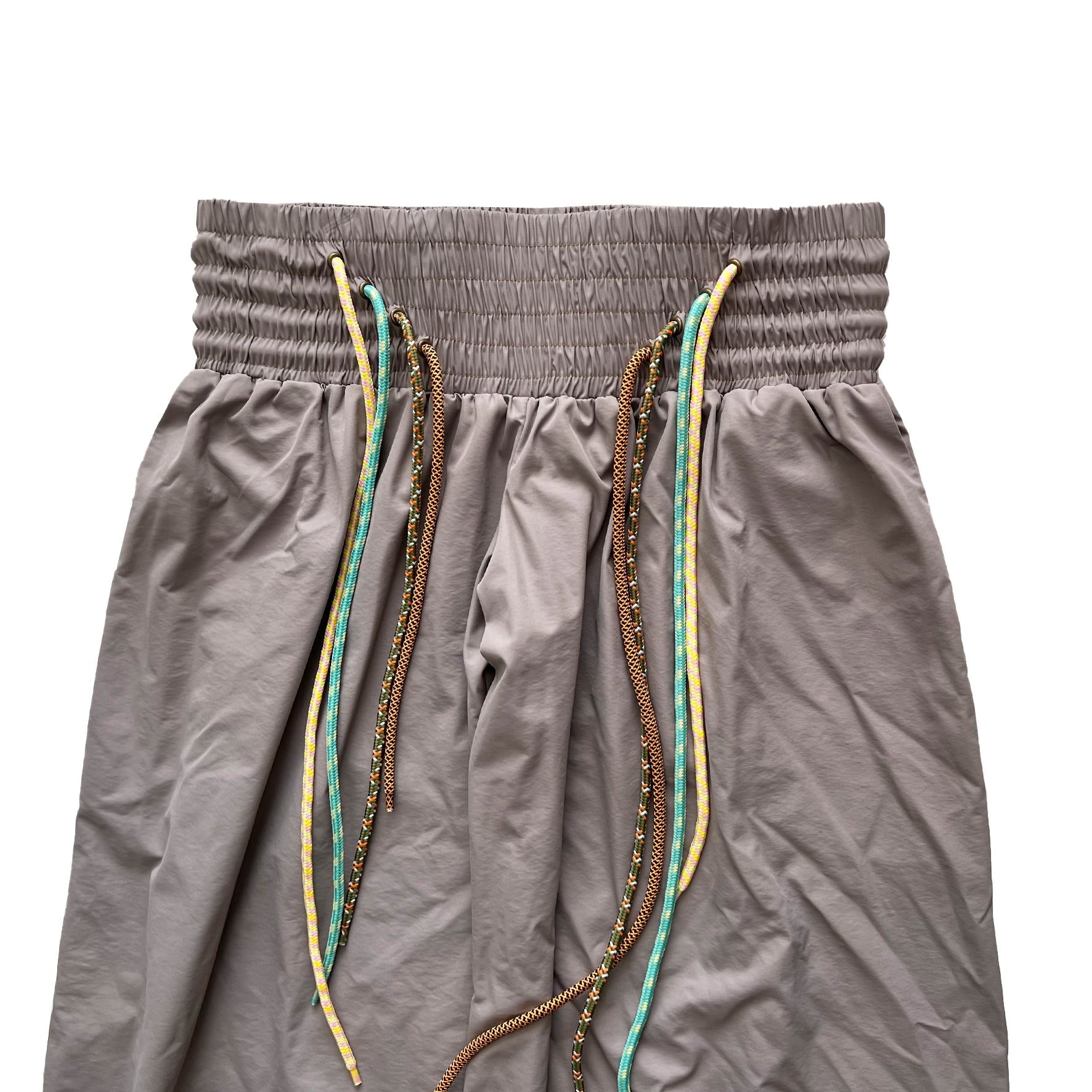 Low-rise Nylon Sports Oversized Baggy Pants w/ 4 Strings Thistle