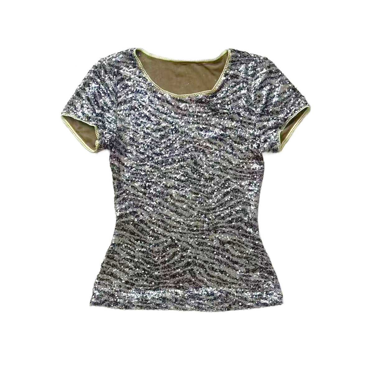 Zebra Sequin Jersey T-Shirt