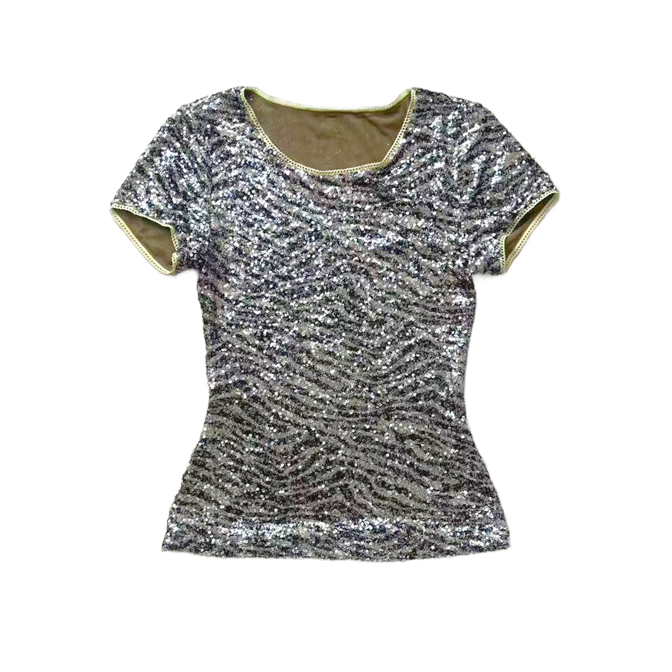 Zebra Sequin Jersey T-Shirt