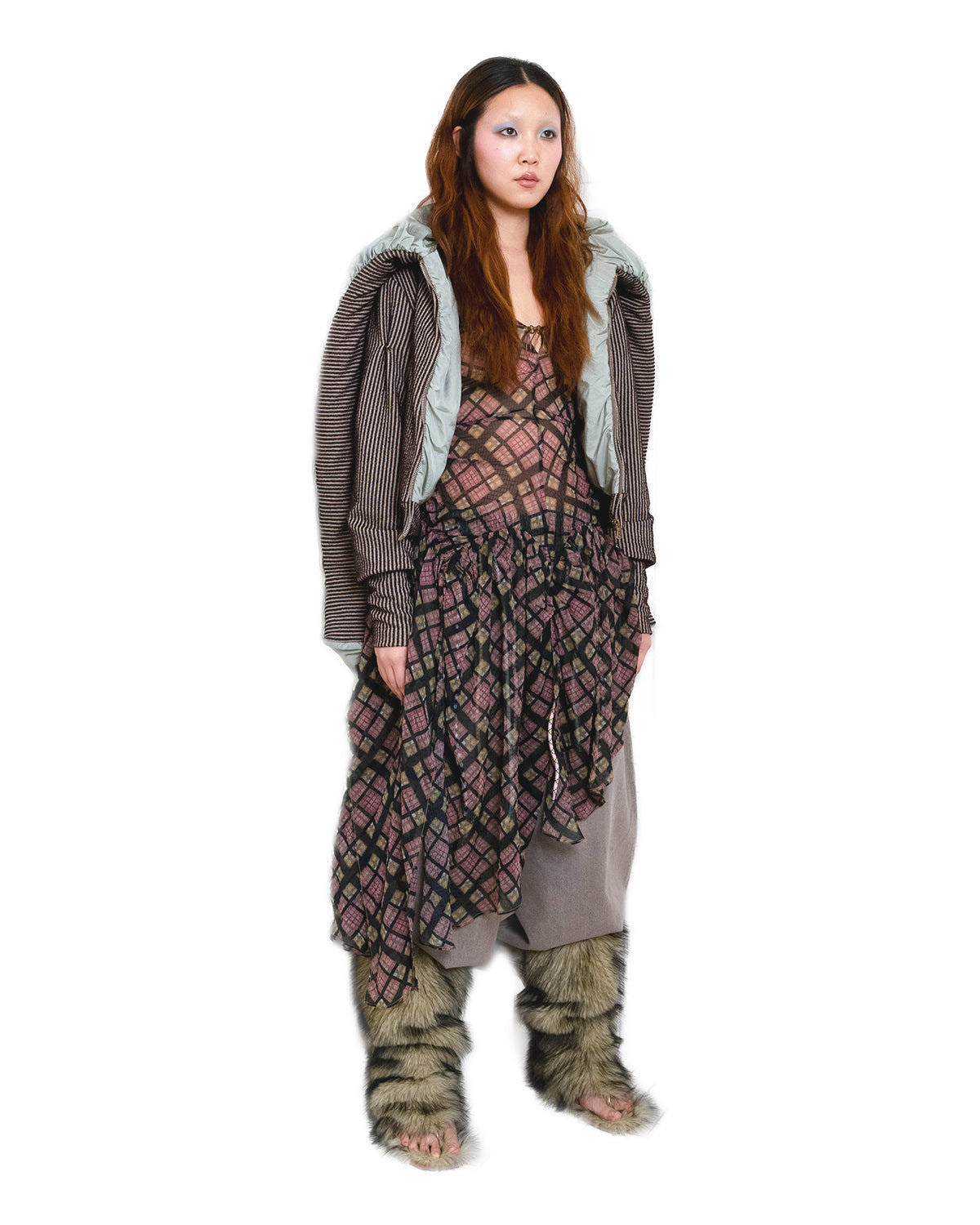 Straw Yellow Faux Fur Sandal Boots