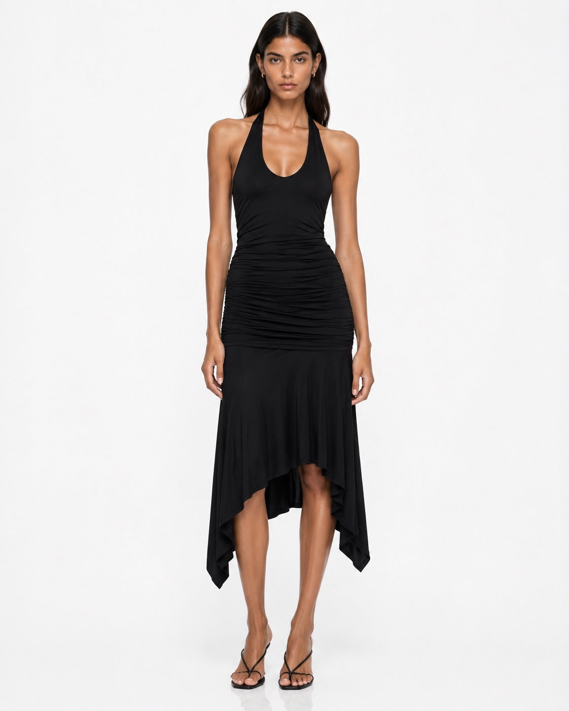 halter dress in black