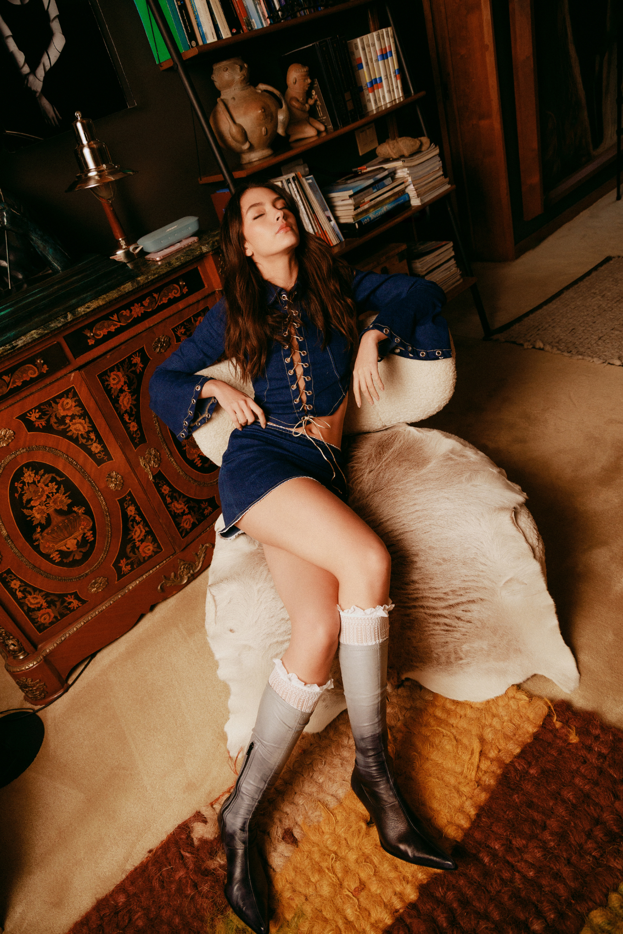 Daisy Stretch Denim Mini Skirt