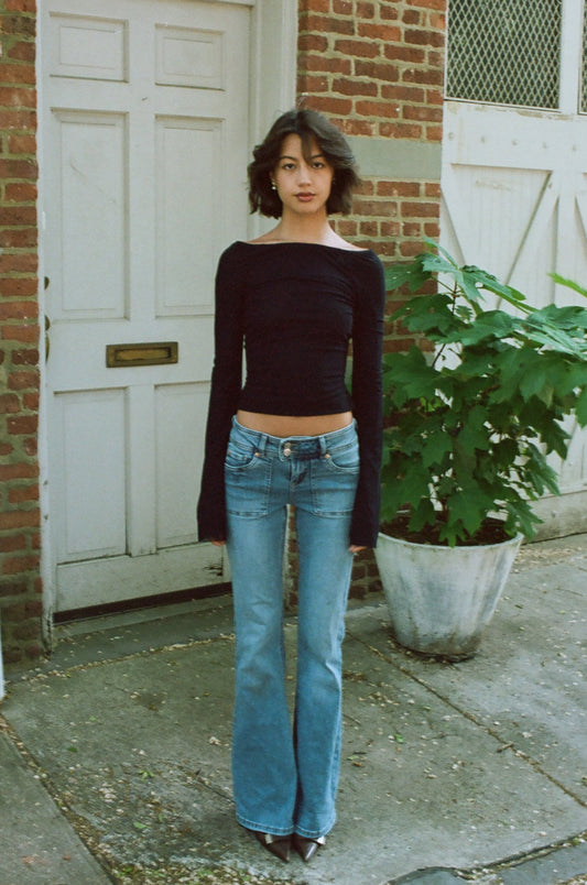 The Jane Top in Black Mesh
