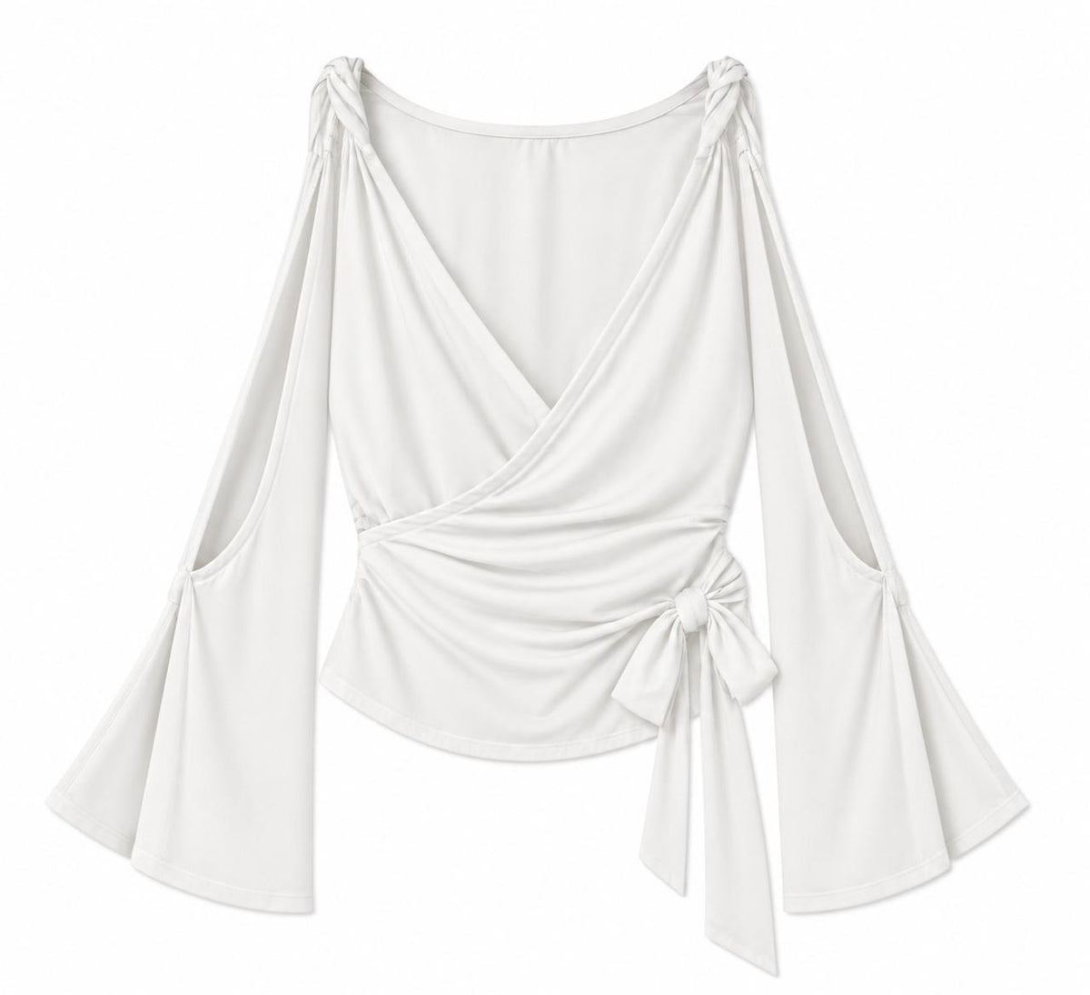 KYRA TWISTED WRAPTOP - MILK