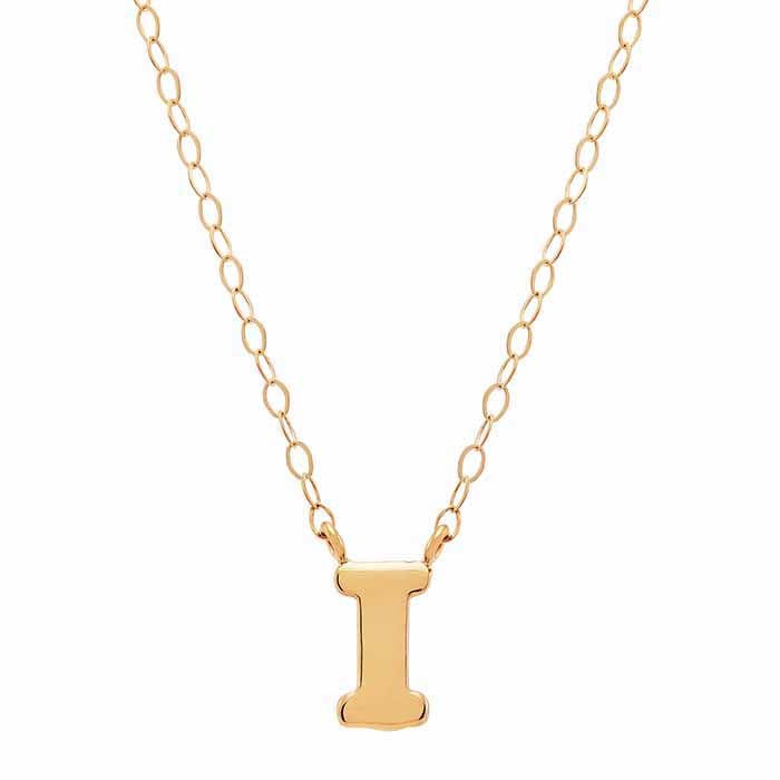 14K Solid Gold Alphabet Necklace