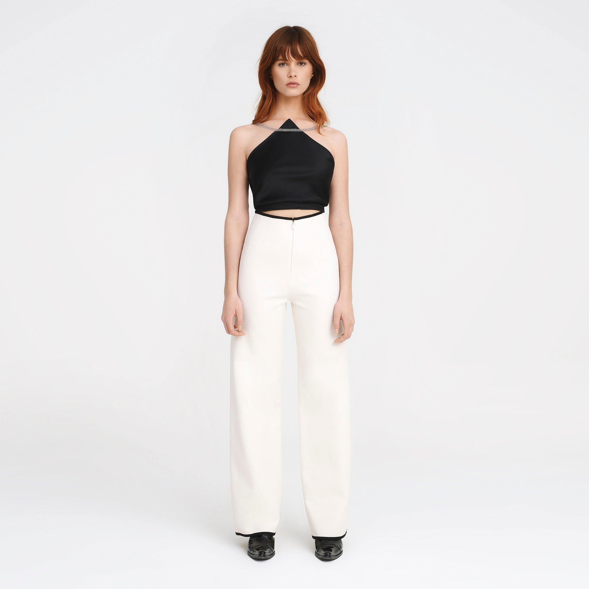 V-Back Trousers in White