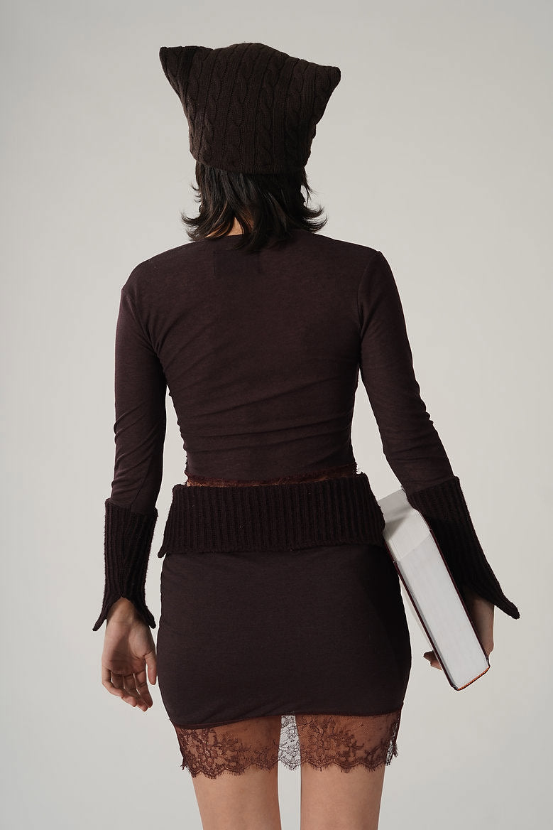 Peaker Lace Midi Skirt Maroon