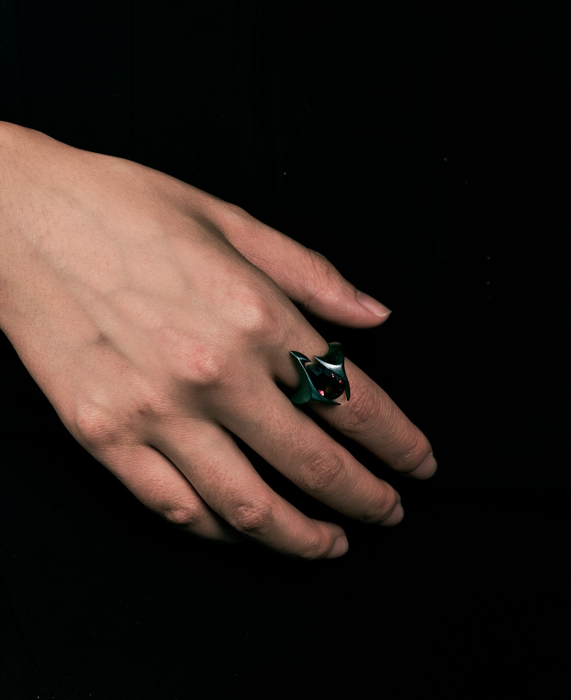 Core Ring | Matte Black & Garnet