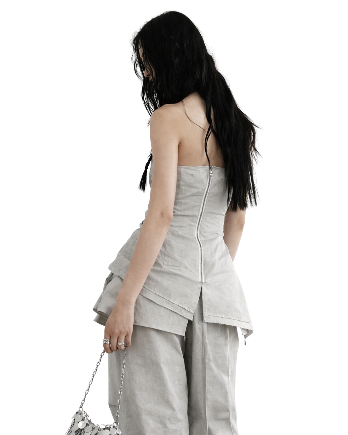 Soft Cement Irregular Tank Top
