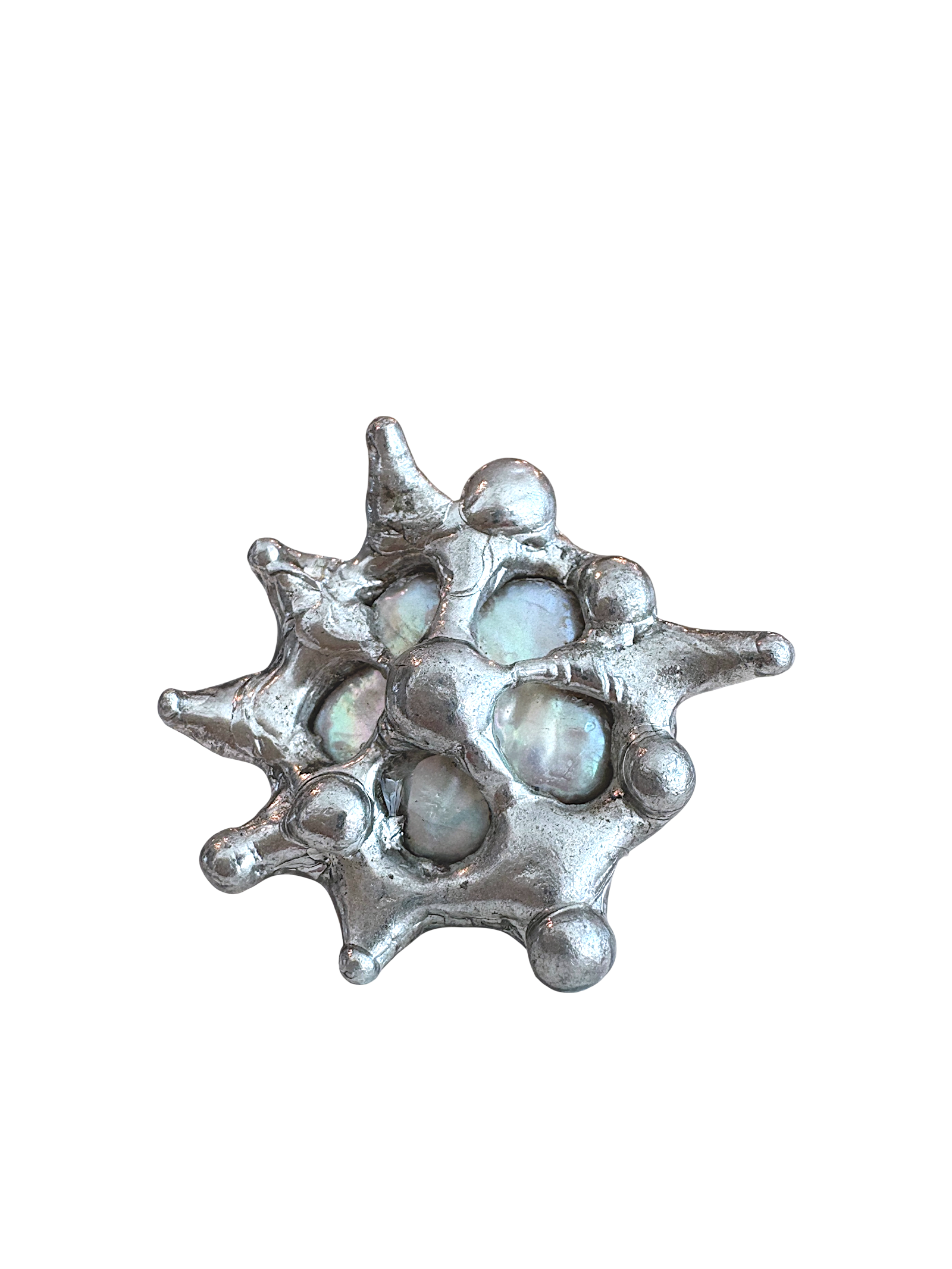 Caged Floral Pearl Ring