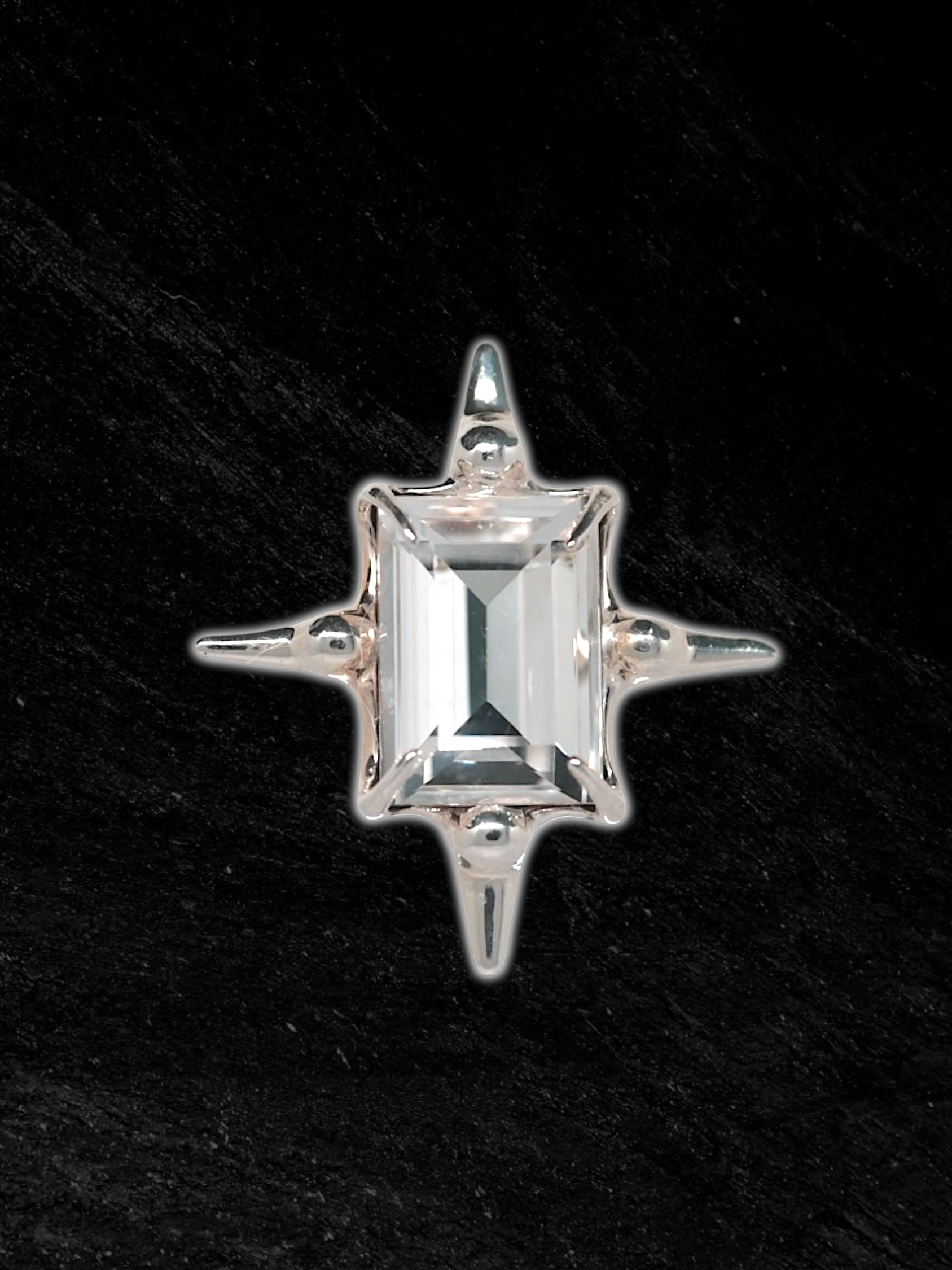 Clear Astroid Ring S925