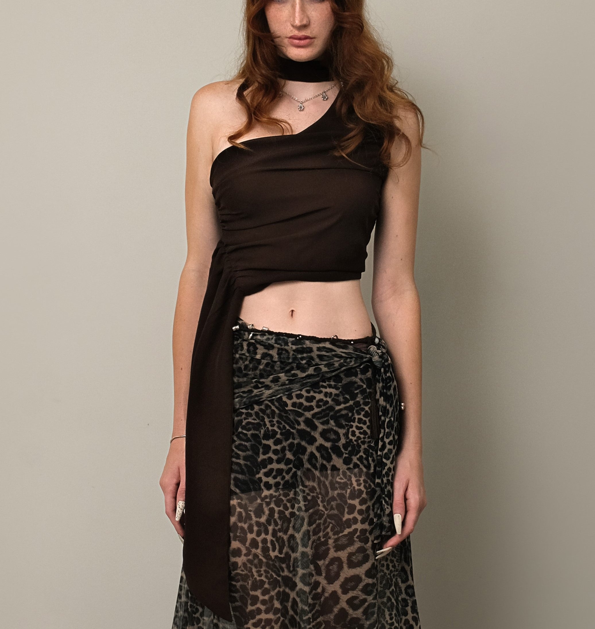BROWN SOLEN TOP