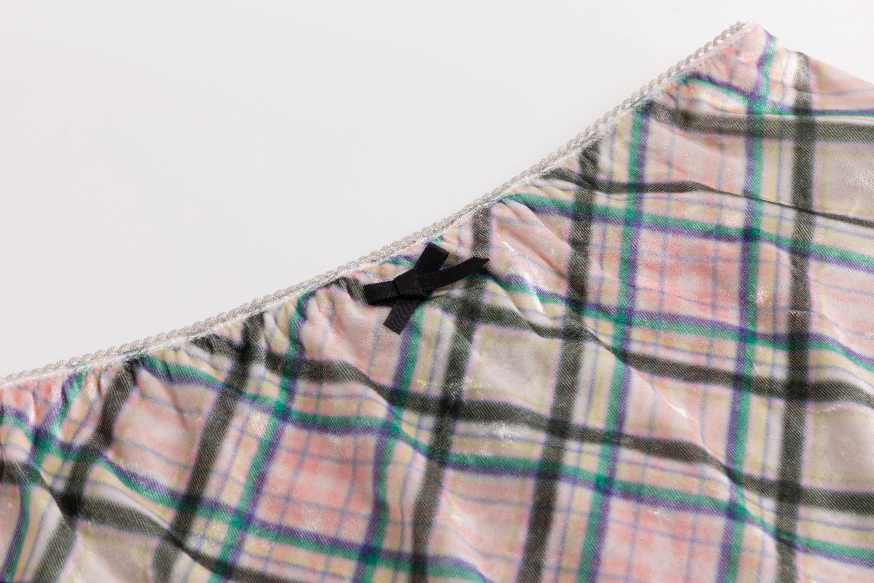 Dollhouse Plaid Velvet Metallic Skirt Flare Leggings