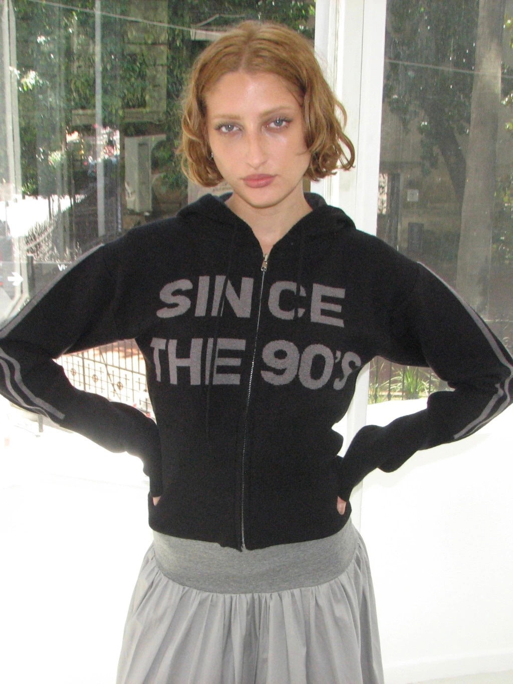 SWEATER SINCE THE 90'S - BLACK WITH GREY LETTERS