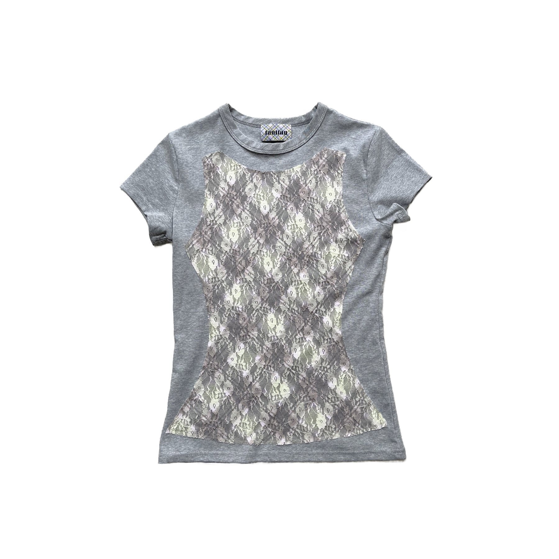 Lace Plaid Patchwork Tee